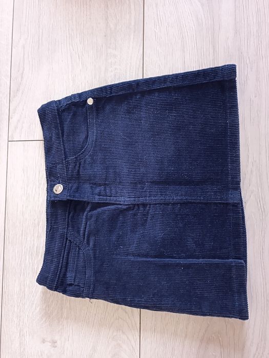 Granatowa spódnica sztruksowa