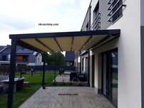 Pergola tarasowa 550x500 Aluminiowa konstrukcja 10 tkanin napęd Somfy