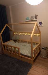 Łóżeczko Domek 160x80 łóżko dziecięce z barierkami i szufladą