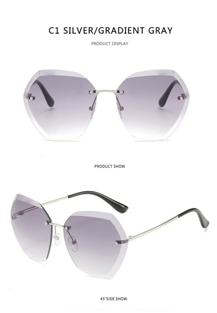 Градиентные солнцезащитные очки без оправы uv400