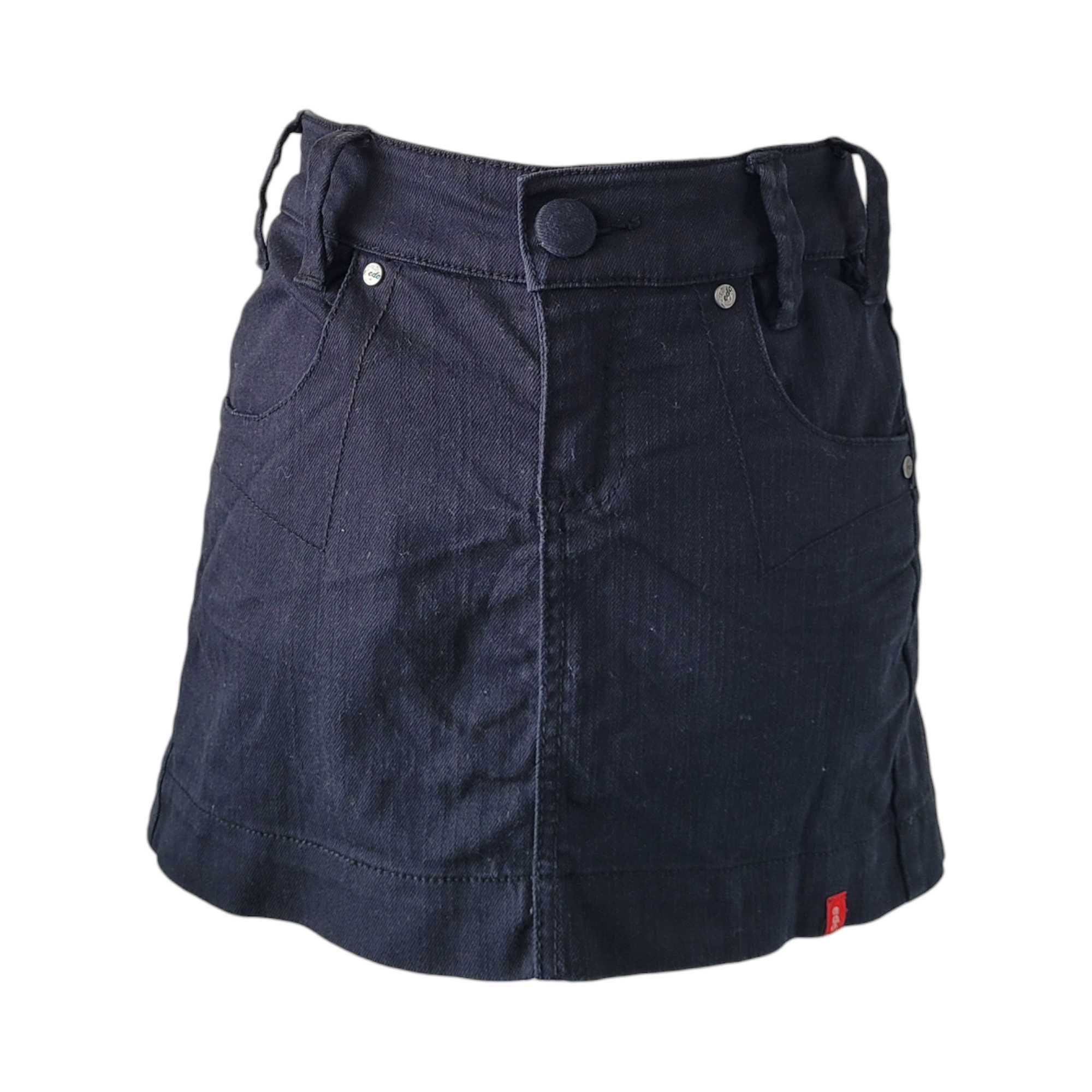 Czarna krótka jeansowa spódnica mini fałdy M japan style kawaii plisy