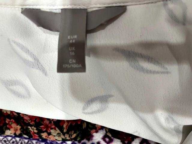 h&m bluzka koszulowa galowa elegancka fajny wzór hit roz.44