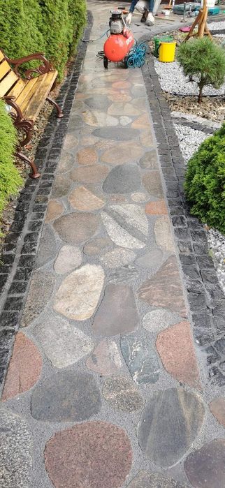 Układanie kostki brukowej, polbruku, kamienia granitowego. Ogrodzenia
