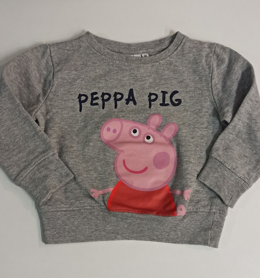 Peppa Pig bluza szara bawełniana dresowa ze świnką unisex