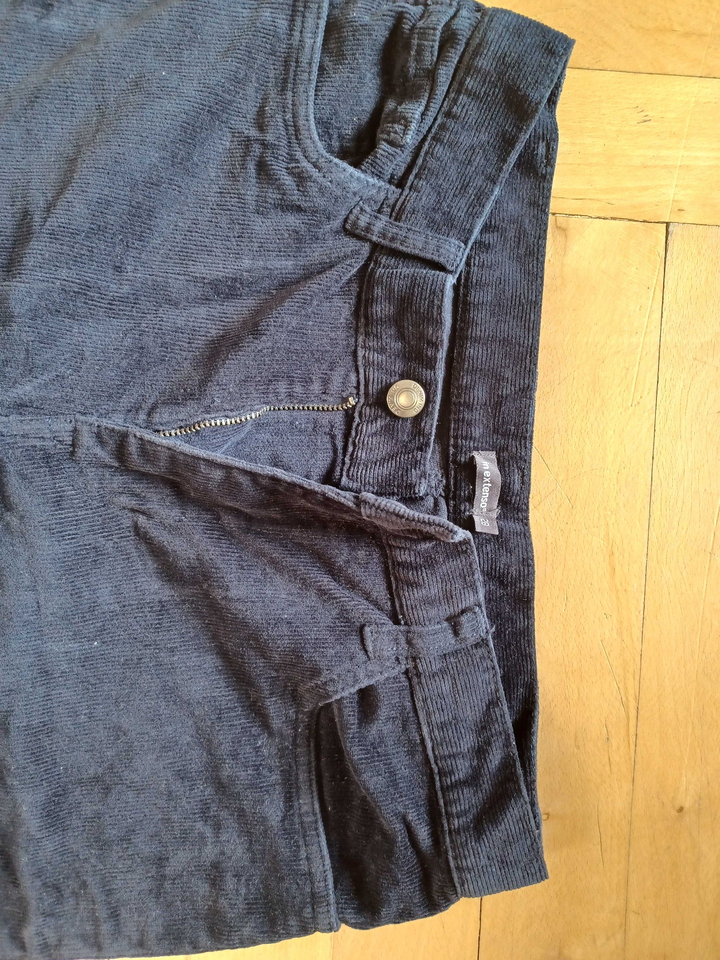 Spodnie sztruksowe męskie 28 lub 176, czarne