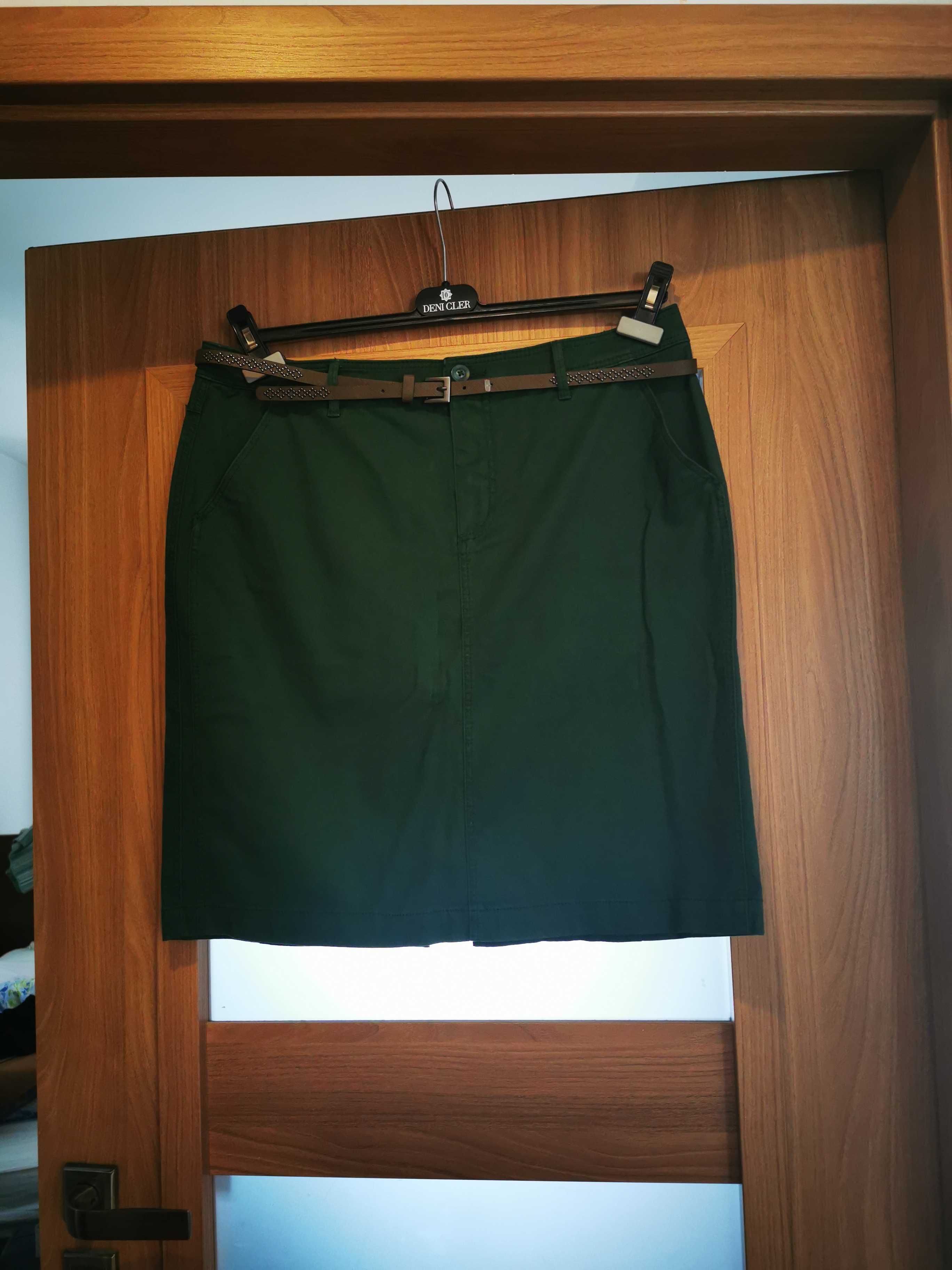 Nowa spódnica z paskiem z metką, piękna zieleń, idealna na lato, r.42
