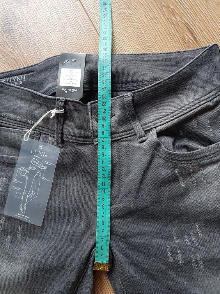 W29 L34 M G-Star RAW Lynn Skinny damskie spodnie jeansy dżinsy szare