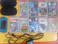 Consola PSP (usada, com pequeno defeito) + jogos + capa + carregador