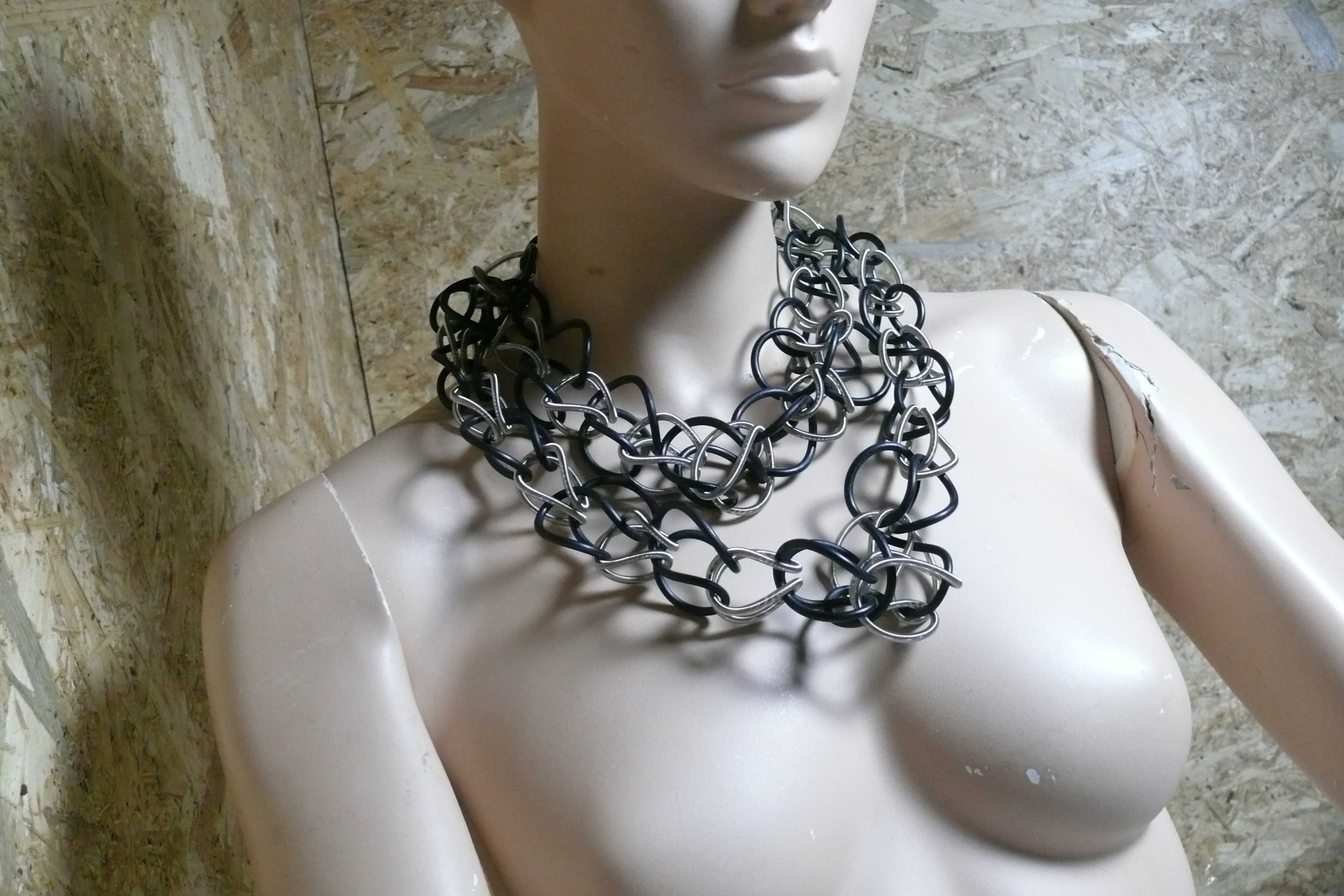 Colar MateriaLab - Canty Rubber & Silver Chain