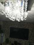 Lampa sufitowa kryształy lub mosiądz plus klosz