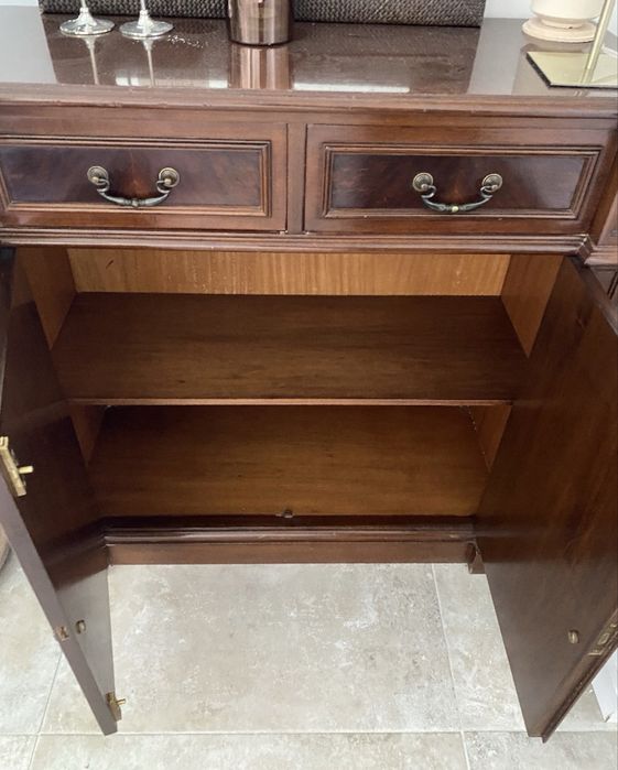 Consola madeira com portas & gavetas