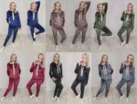 KOMPLET dres welurowy bluza + spodnie S/M DRESY damski 6 KOLORÓW