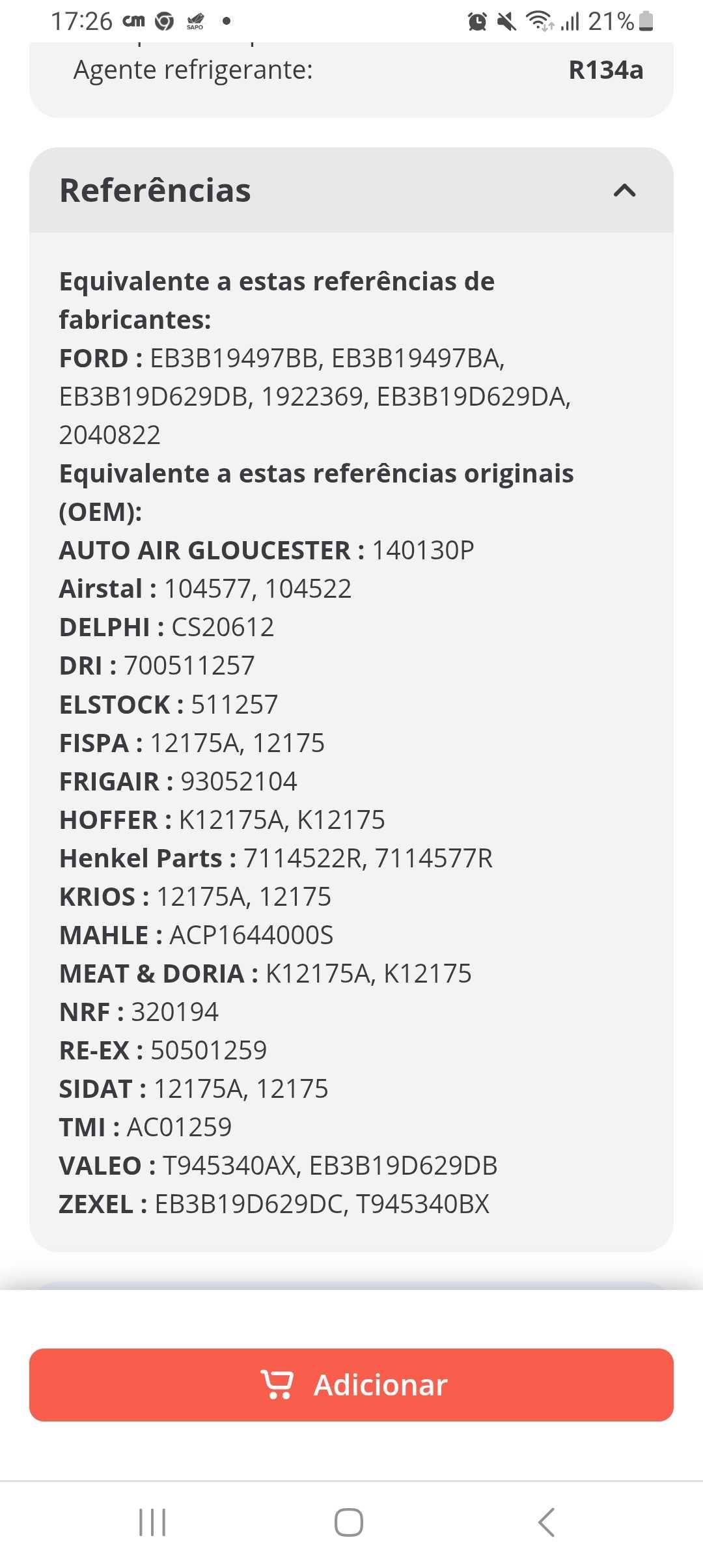 Compressor de ar condicionado  Ford ranger