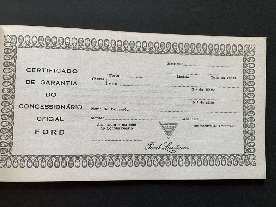 Manual de nanutenção e garantia Ford Cortina
