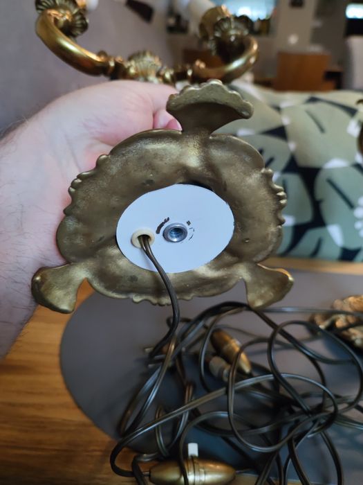 Para świeczników elektrycznych z brązu