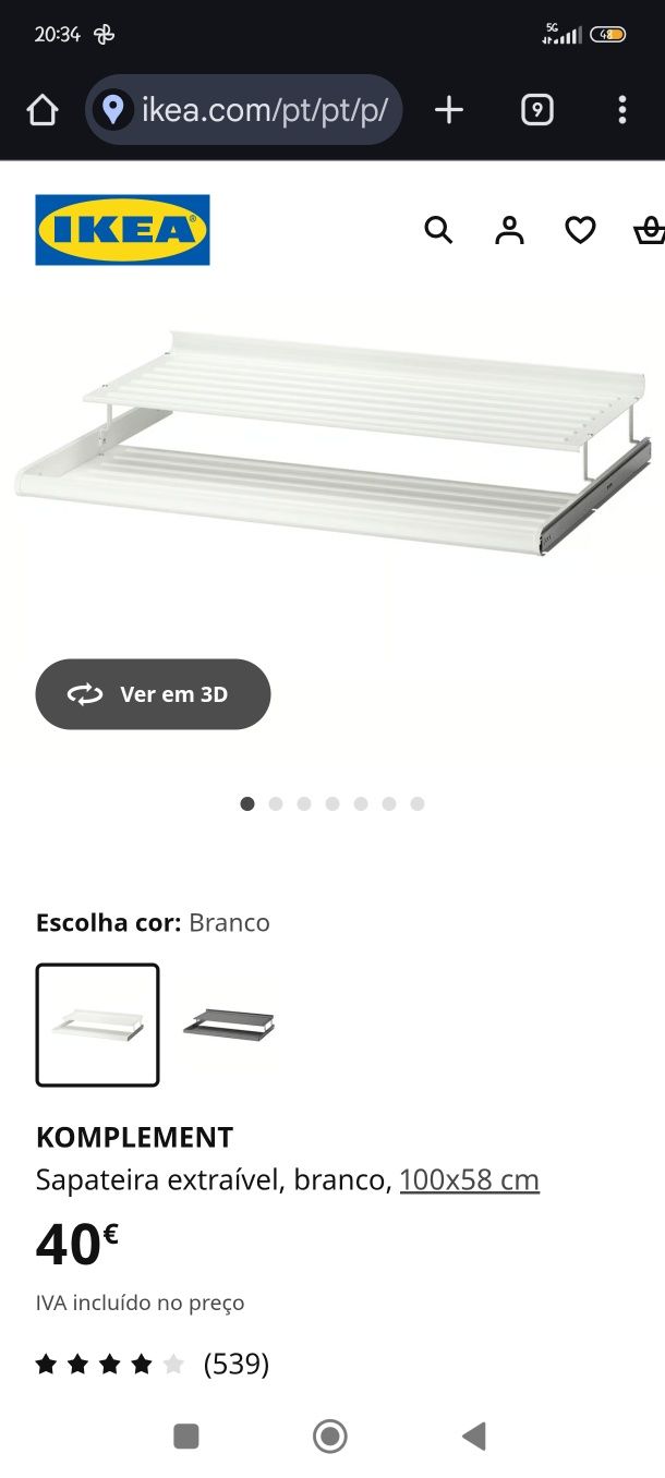 Sapateira extensível