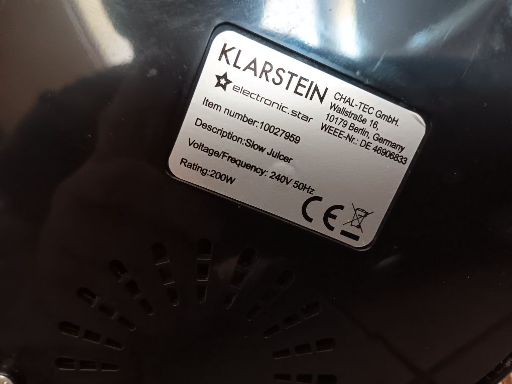 Sokowirówka wolnoobrotowy Klarstein