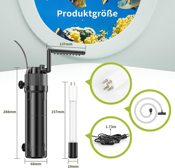 Аквариумный  Внутрішній фільтр HCF-714 з УФ лампою