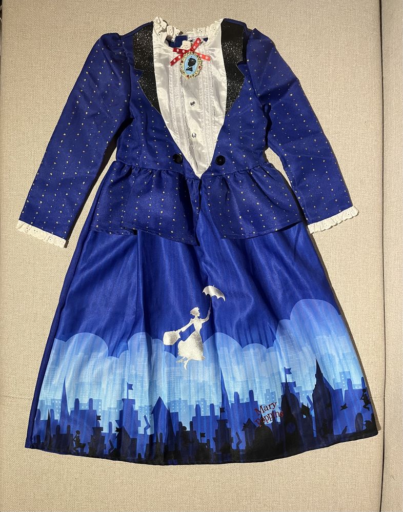 Strój Mary Poppins sukienka przebranie 110 - 116 karnawał