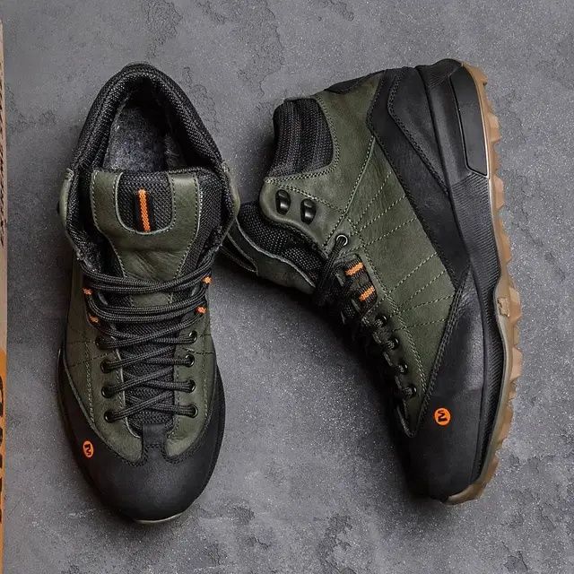 Чоловіче взуття Merrell Шкіряне взуття Шкіряні кросівки Зимові зелені