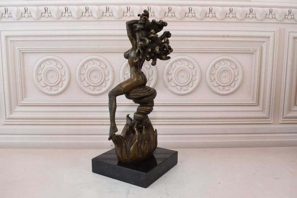 Meduza - Akt Kobiety - Siedząca Kobieta - Figura z Brązu - Dekoracja