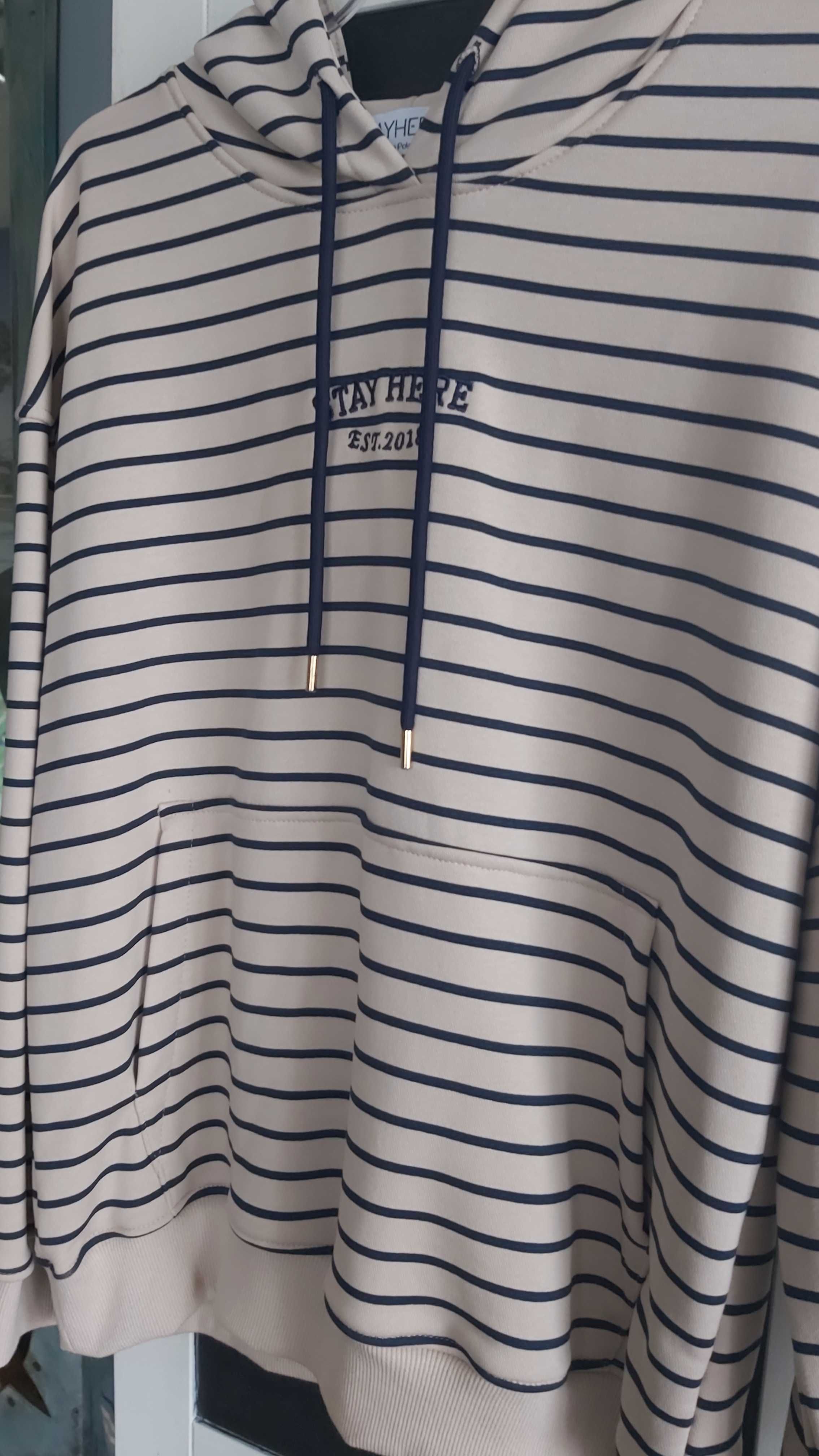 Bluza dresowa paski kaptur