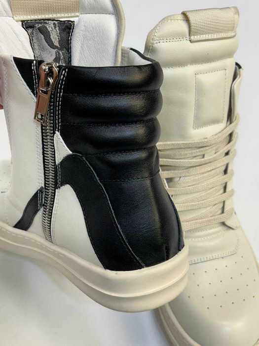 Rick Owens GEOBASKET кеды 43 44 42 кроссовки белые білі кеди кросівки