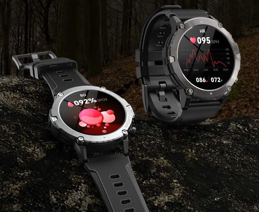 Wojskowy Zegarek Męski Smartwatch Pulsometr Rozmowy PL METALOWY