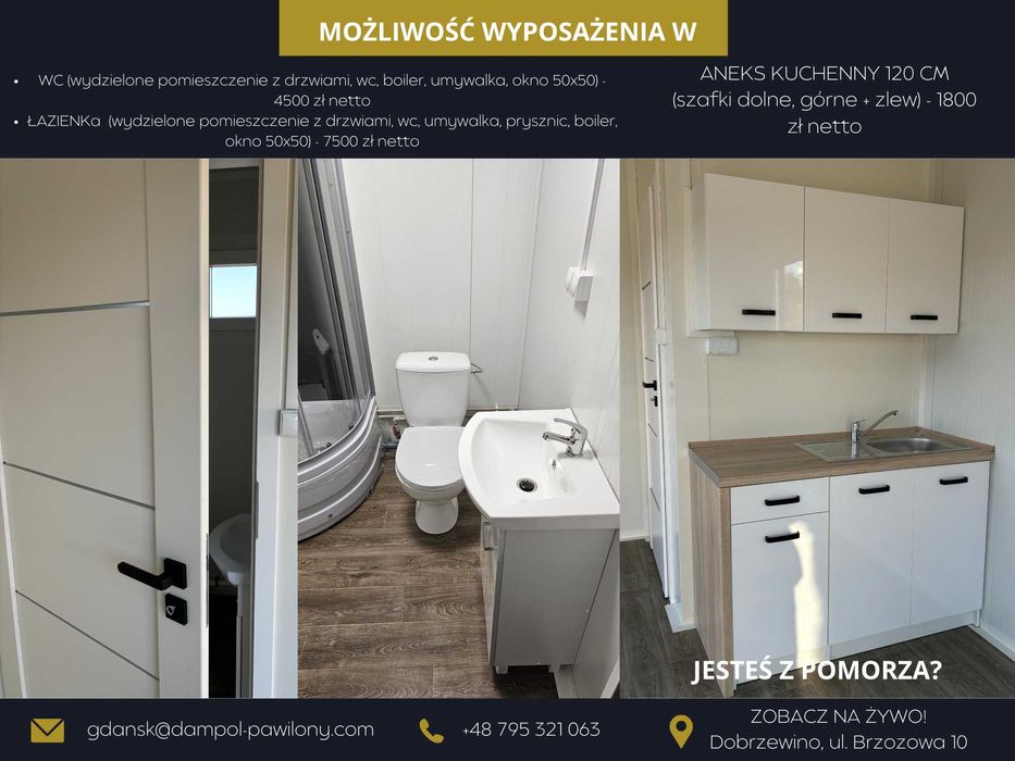 Domek 21m2/ modułowy, całoroczny, letniskowy, mobilny, biuro
