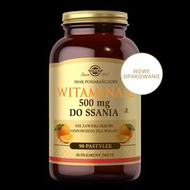 Solgar Witamina C 500 mg do ssania s. pomarańczowy 90 pastylek.