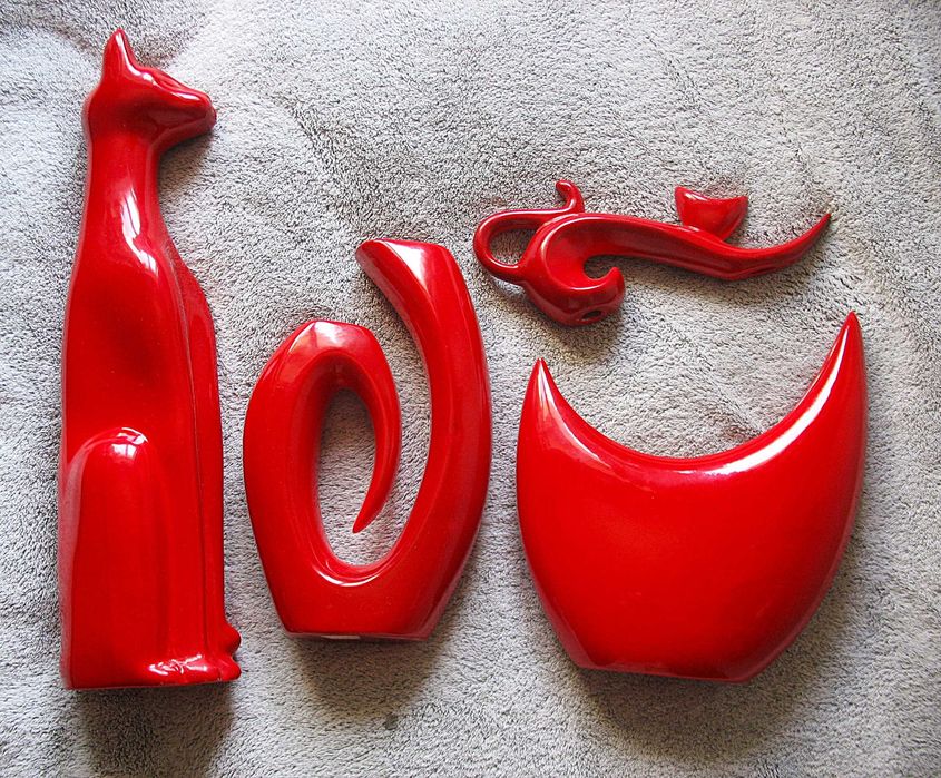 Seria "Koty" 2 wazony , 2 figurki. Ceramika.