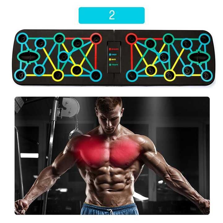 Wielofunkcyjna deska do pompek z uchwytami – push-up trening