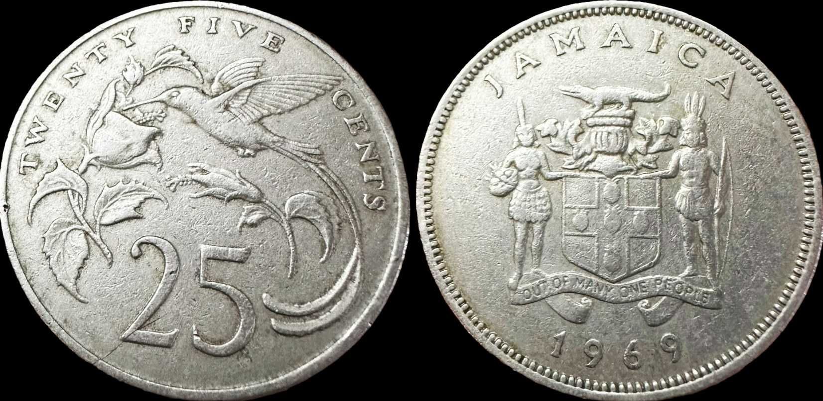 Moeda de 25 Cents - 1969 - Jamaica