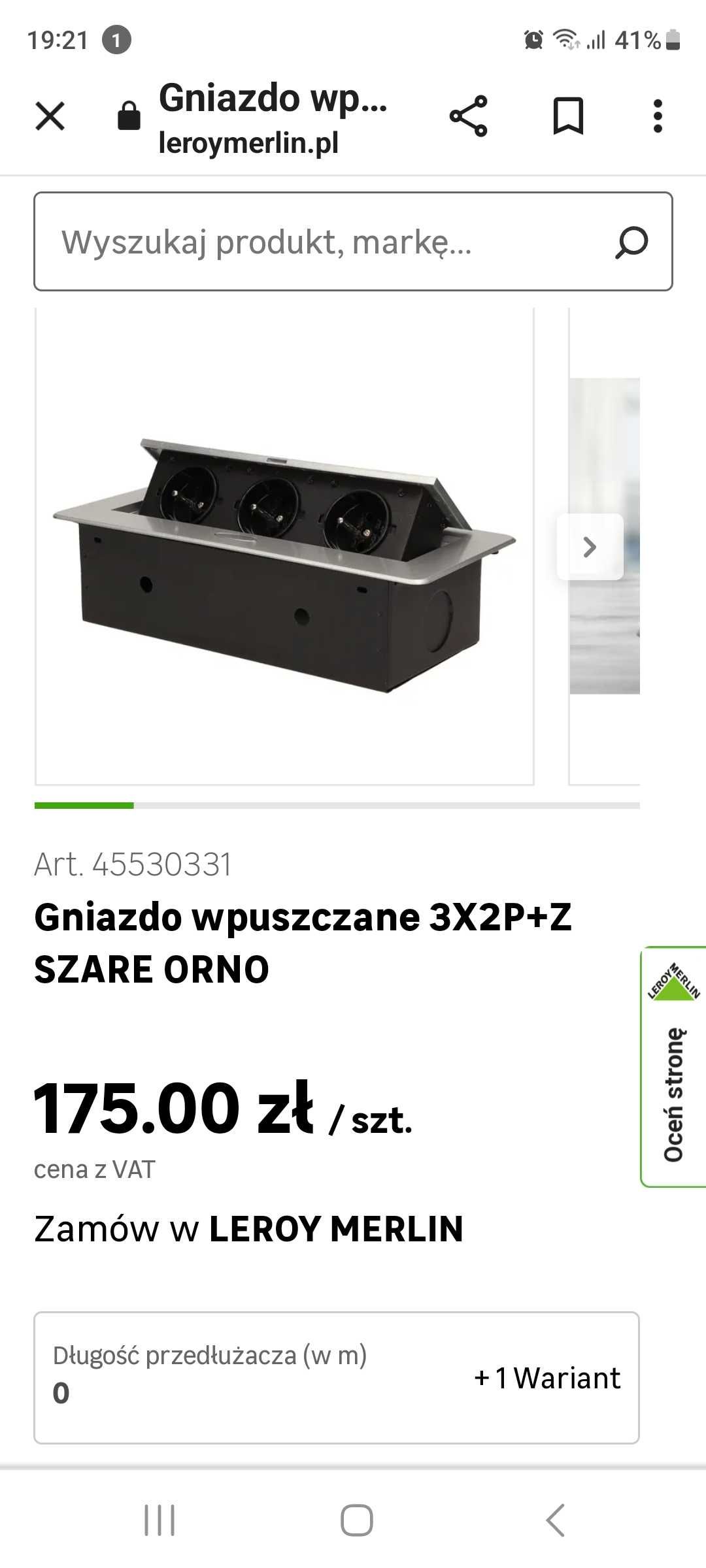 Gniazdo wpuszczane w blat