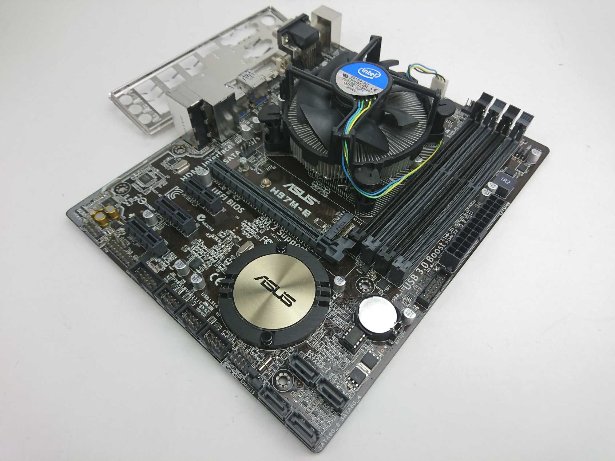 Комплект ASUS H97M-E (HDMI, М.2) + i5-4570 (4ядра) + кулер Intel, 1150