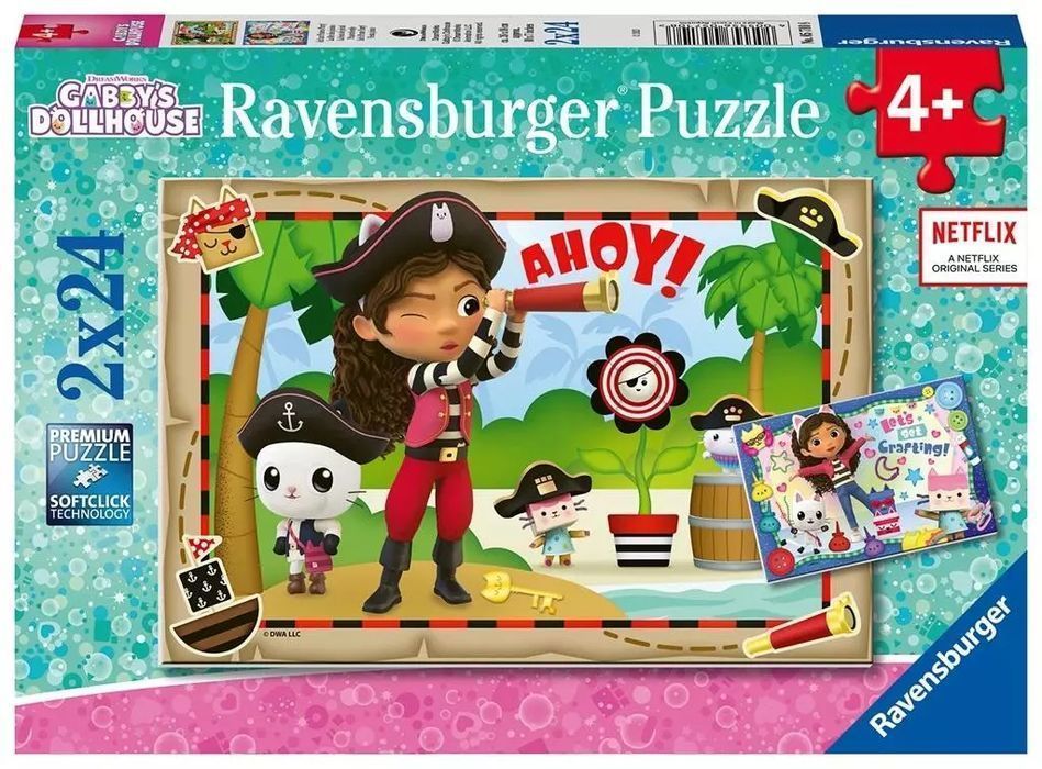 Puzzle dla dzieci 2x24 Koci Domek Gabi. Ravensburger