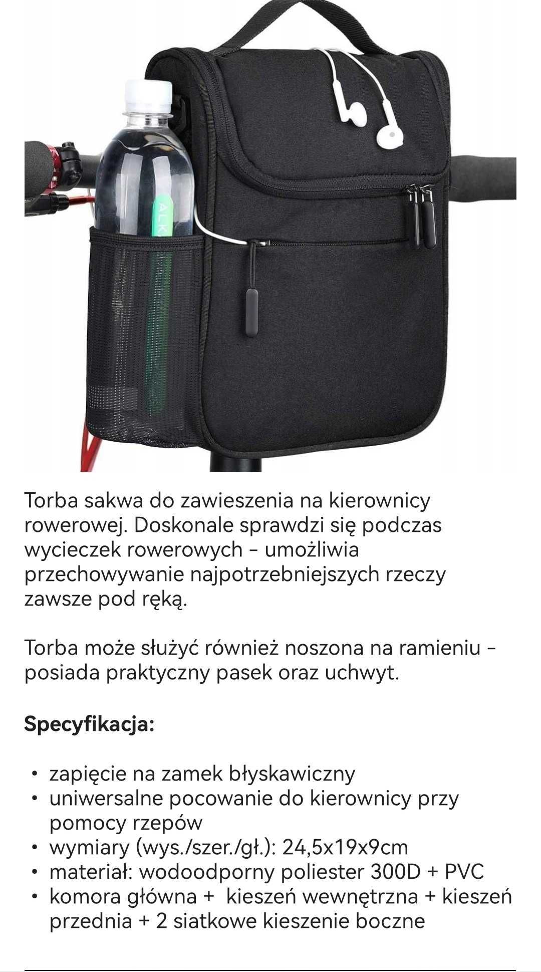 Sakwa na kierownice torba 2w1 rowerowa
