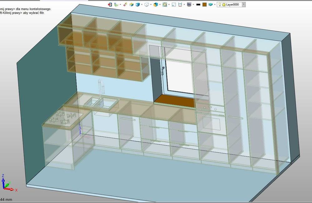 Projektowanie mebli kuchni na wymiar rendering 3D projekt wizualizacja