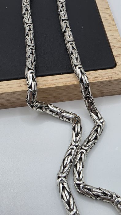 Srebrny Łańcuch Łańcuszek Splot Królewski Próba 925