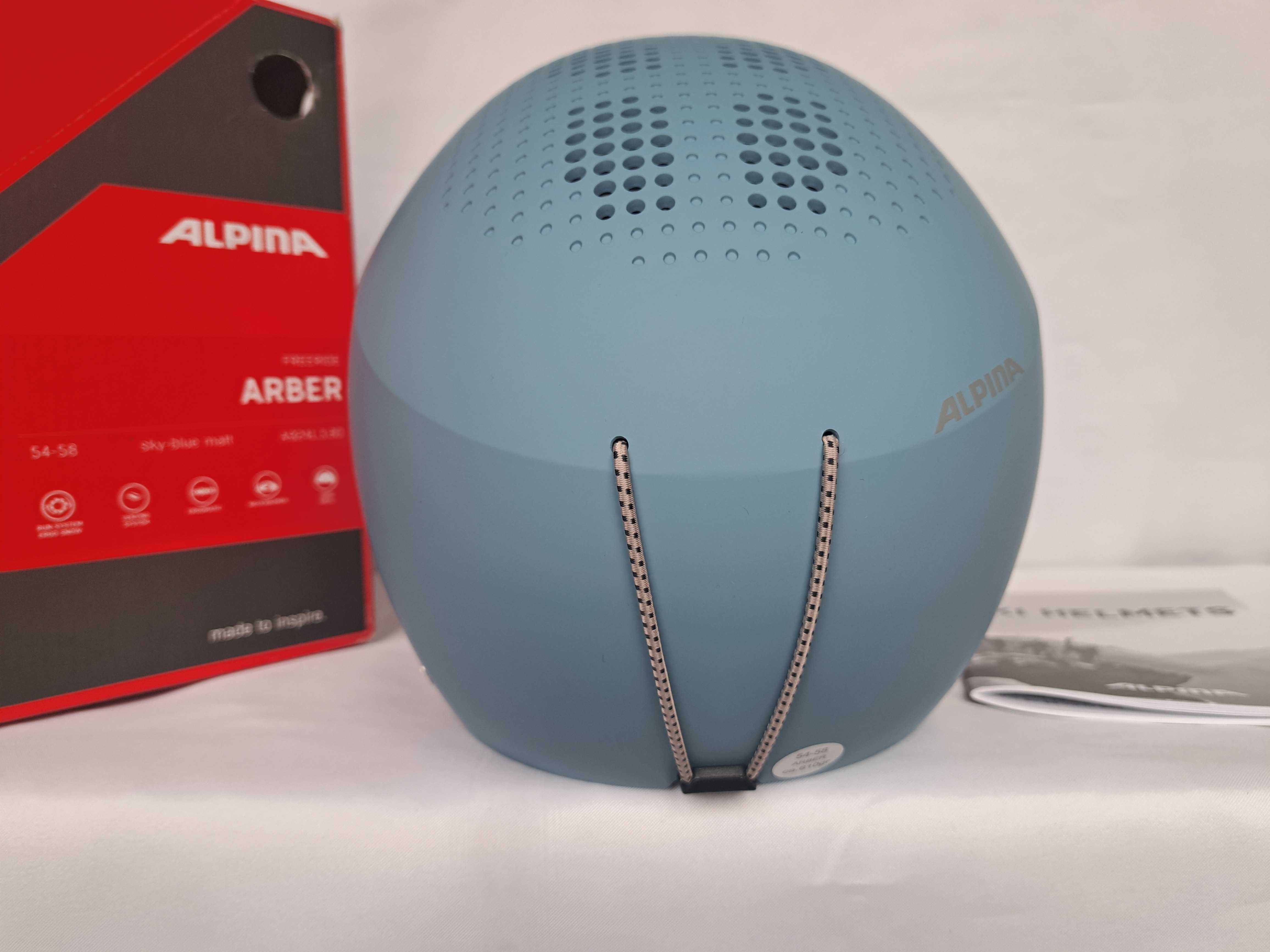 Kask Narciarski Alpina Arber Freeride Sky Blue Matt 54-58cm