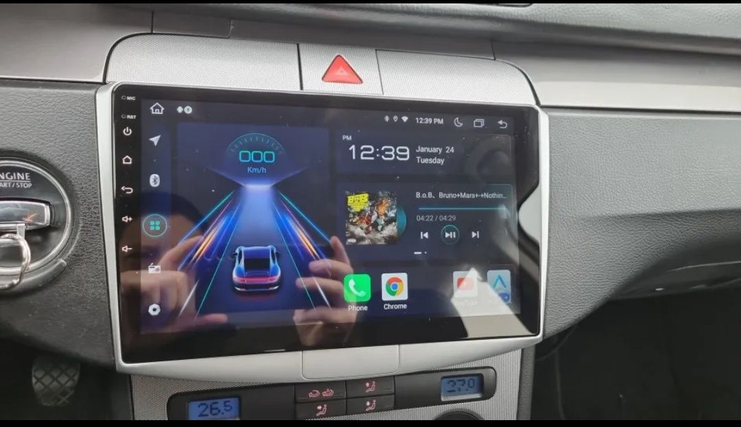 Rádio Android 12 com GPS Volkswagen Passat B6/B7 (Artigo Novo)