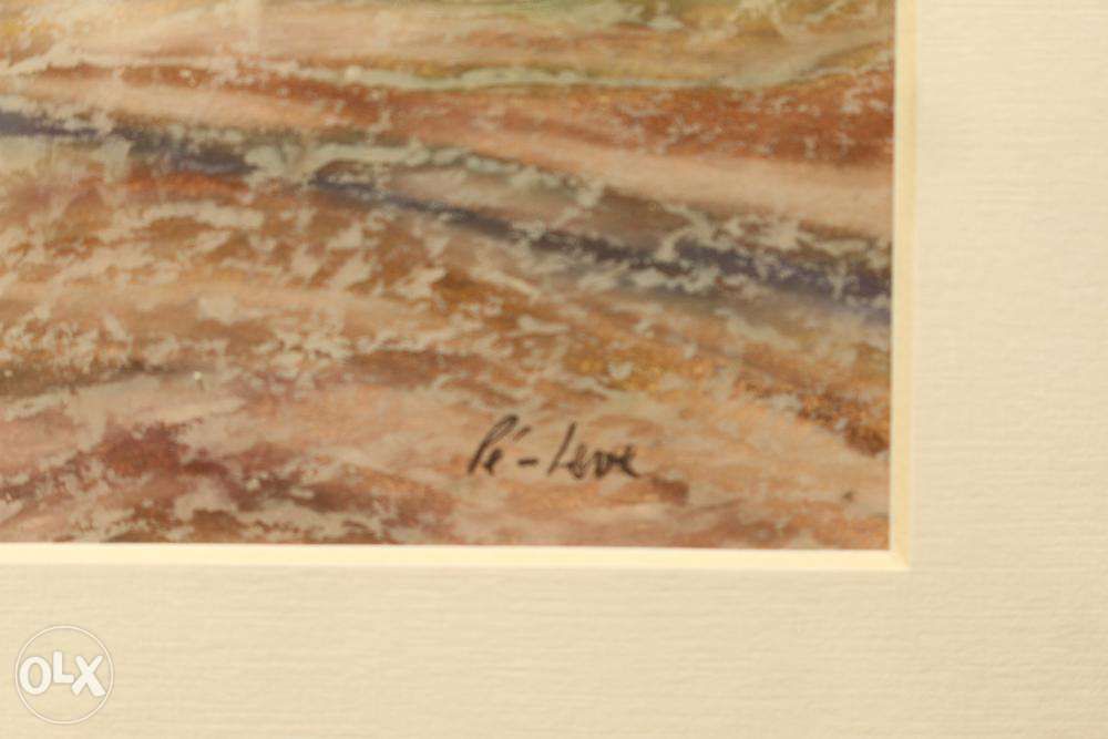 Carlos Pé-Leve Original Pastel de óleo sobre papel motivo "Abstracto"