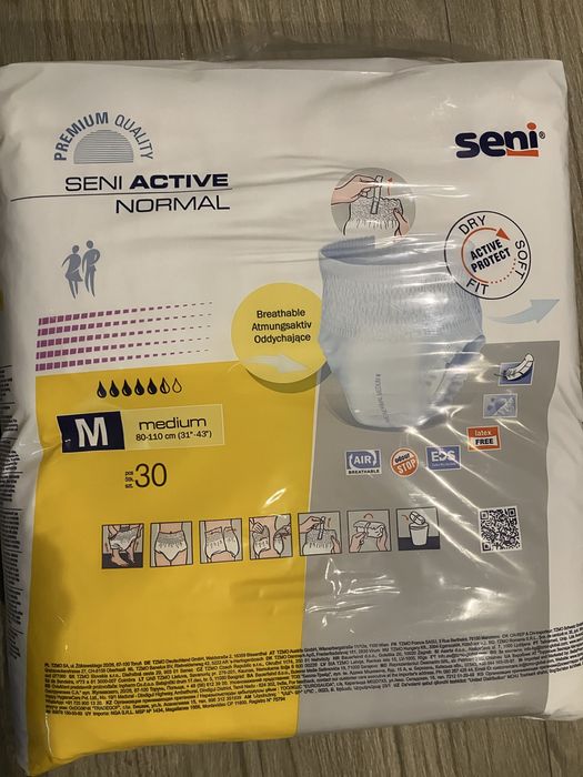 Majtki chłonne, pieluchomajtki Seni rozmiar M - 30 szt.