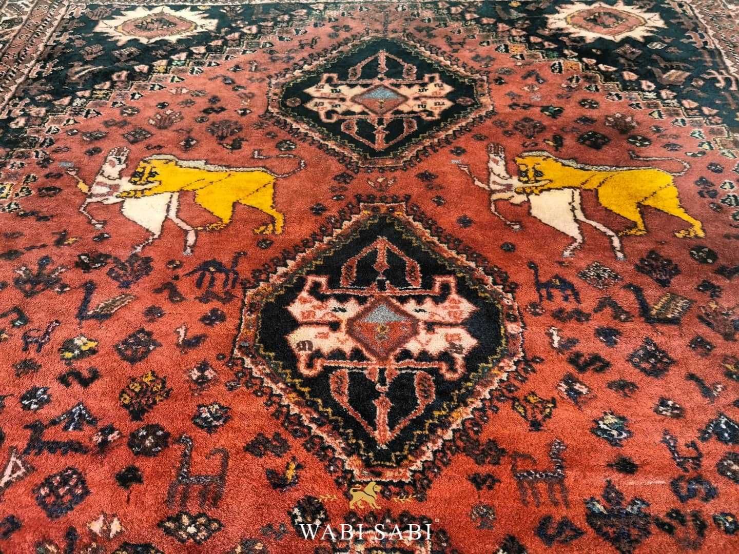 Grande Vintage Carpet ou tapete Persa de Oadrão Raro