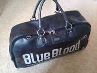 Стильная кожаная дорожно-спортивная сумка BLUE BLOOD. Натуральная кожа