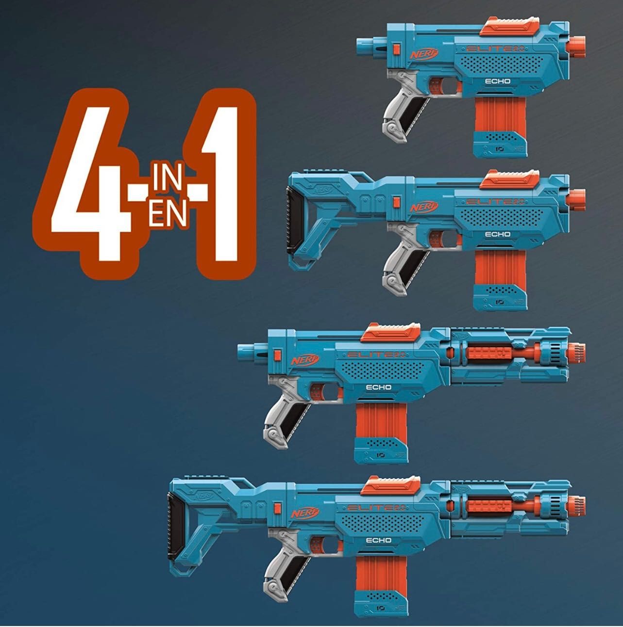 Бластер Нерф NERF Elite 2.0 Echo CS-10 Blaster чотири варіанти складу