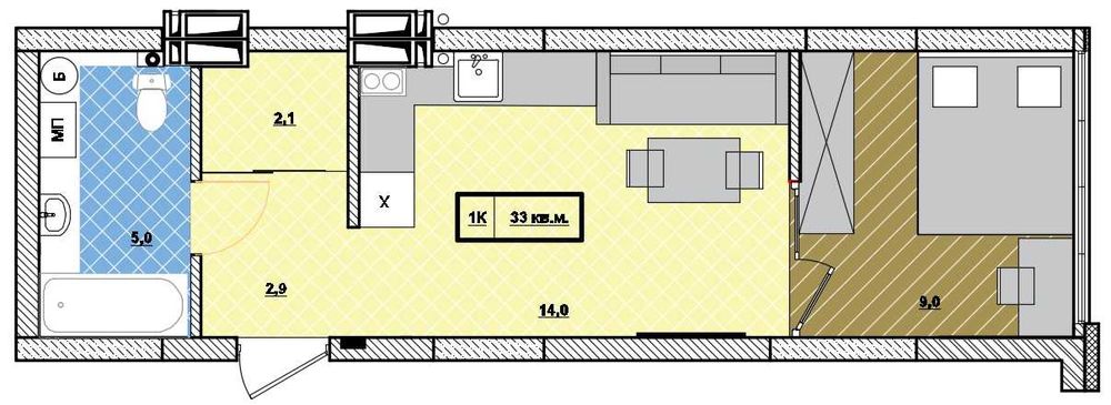 Власник! 1к квартира з новим ремонтом  в ЖК Акварелі-2