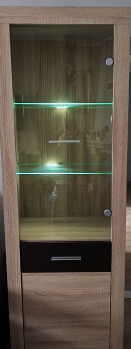 Witryna szklana do salonu