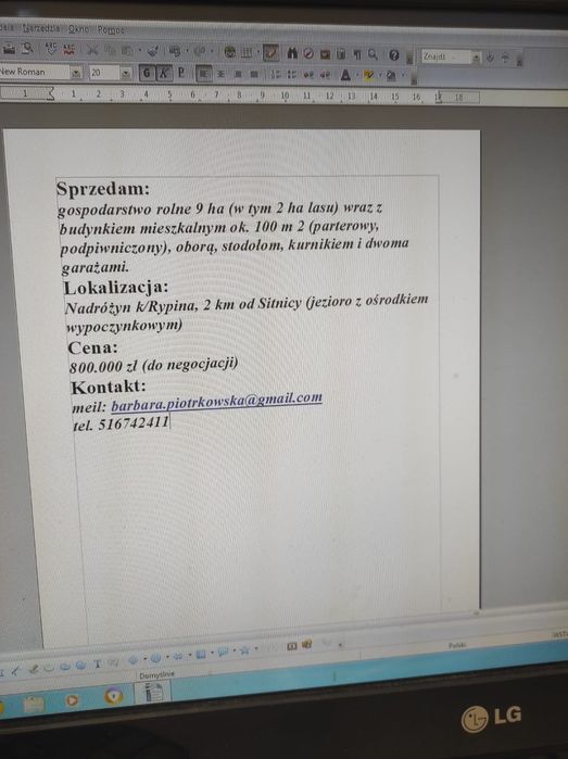 Sprzedaż gospodarstwa rolnego