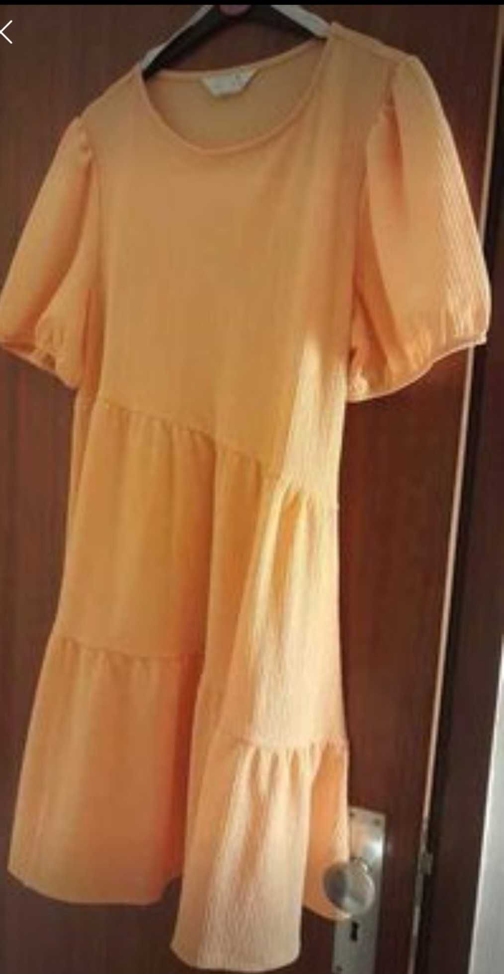 Vestido laranja (manga curta)